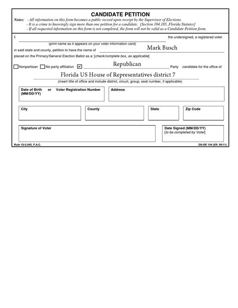 Candidate Petition Form by Mark - Issuu