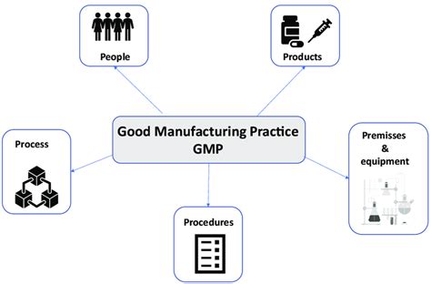 Five Principles Of Good Manufacturing Practice Schematical Overview
