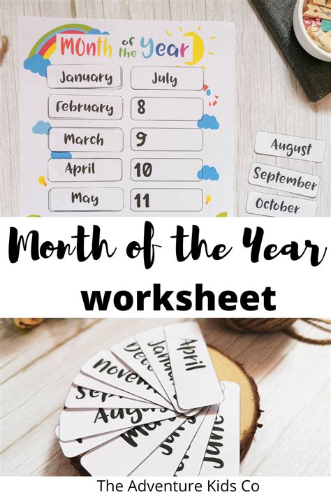 Months Of The Year Printables Worksheet Kids Calendar Etsy
