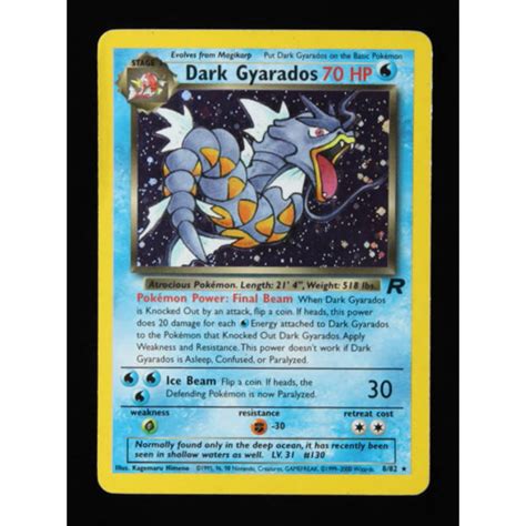 Dark Gyarados 2000 Pokemon Team Rocket Unlimited 8 Holo Pristine Auction