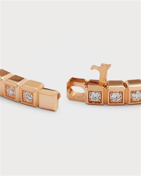 Chopard Ice Cube K Rose Gold Diamond Bracelet Size Medium In