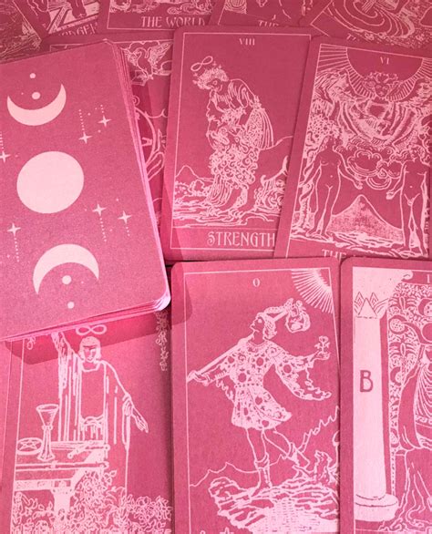 Tarot Cards Deck The Rider Waite Pink Vintage Professional Etsy