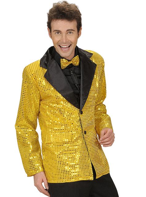 Man S Gold Sequinned Jacket Express Delivery Funidelia