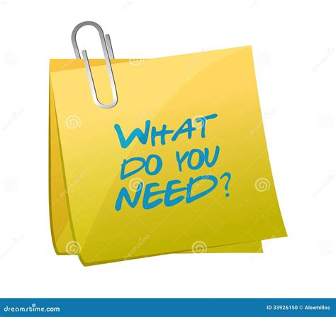 What Do You Need Post Illustration Stock Photo Image 33926150