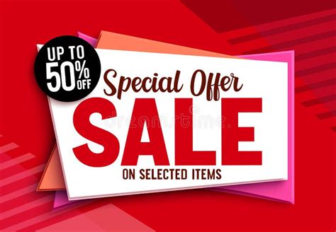 Sale Special Offer Vector Banner Design 50 Off Discount Sale Text In