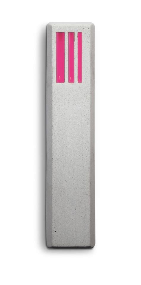 3 Line Shin White Concrete Mezuzah With Color Contemporary Etsy