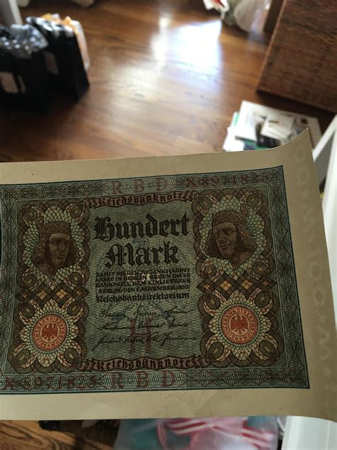 It is a reichsbanknote issued on august 22, 1923 for one hundred million marks. German money from ww2 possibly? : whatisthisthing