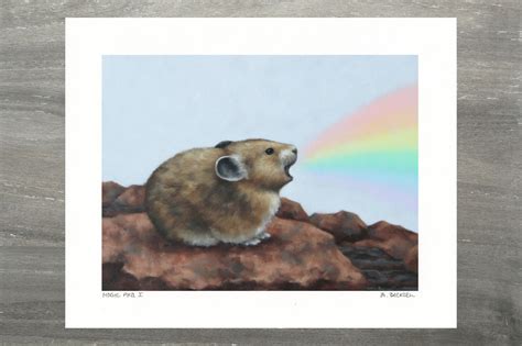 Rainbow Pika Art Print Original Artwork By Sarah Becktel Etsy