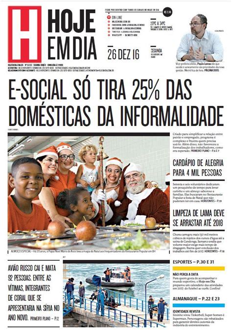 capa do dia 26 12 2016 hojeemdia jornal notícias news newspaper