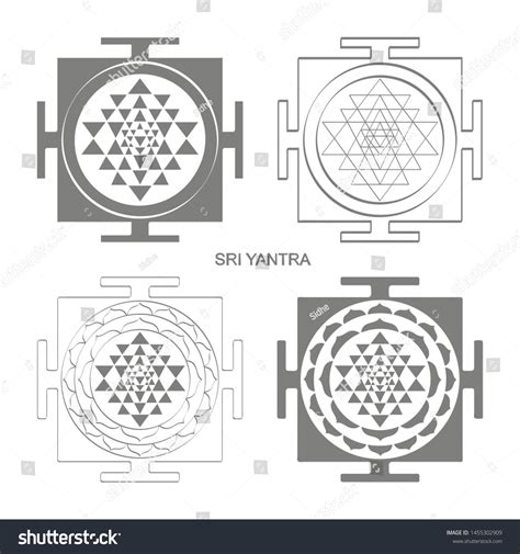 Vector Icon Sri Yantra Hinduism Symbol Stock Vector Royalty Free