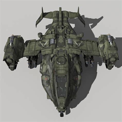 Sf Heavy Military Dropship 3d Model In 2020 Starship Concept