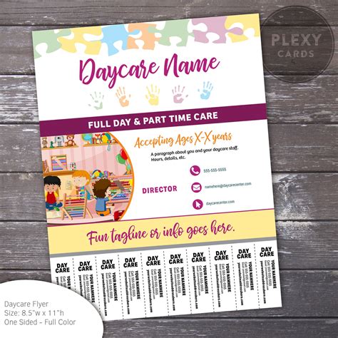 Daycare Contact Flyer With Tear Off Tabs Digital File Etsy