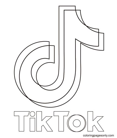Tiktok Tik Tok Logo Coloring Page Free Printable Coloring Pages