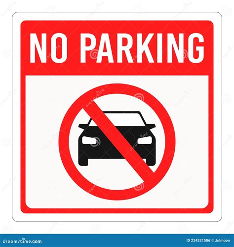 No Parking Sign Sign With Text No Parking And Crossed Out Car Vector