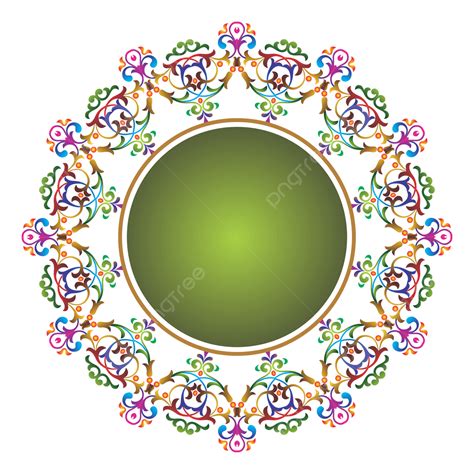 Circle Floral Design Vector Art Png Circle Shape With Floral Design