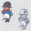 Hand Drawn Character Of Napoleon Bonaparte With Hand In Jacket Vector ...