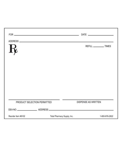Printable Blank Prescription Pad Template Printable Templates