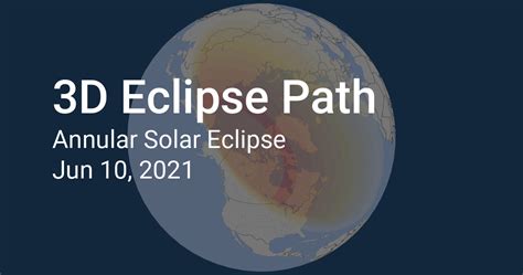 On june 10, 2021, an annular, or ring of fire, solar eclipse occured in canada, greenland, and russia. 3D Eclipse Path: Solar Eclipse 2021, June 10