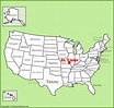 St. Louis location on the U.S. Map - Ontheworldmap.com