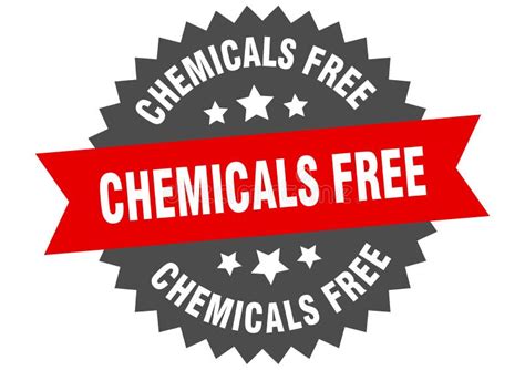 Chemicals Free Sign Chemicals Free Round Isolated Ribbon Label Stock