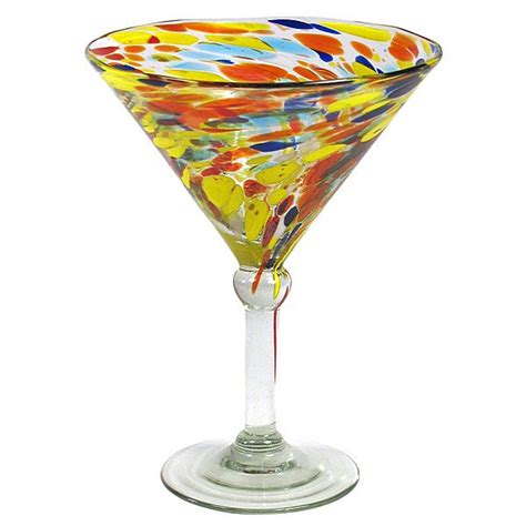 Multi Color Confetti Martini Glass Mexican Glassware Glassware Cocktail Glassware