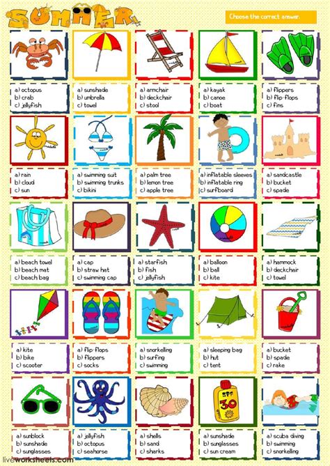 Summer Vocabulary Interactive And Downloadable Worksheet You Can Do