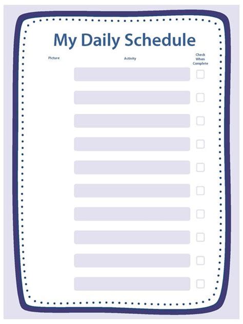 Blank Morning Checklist For Kids Printable Tedy Printable Activities