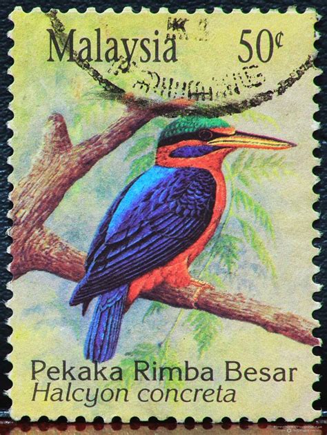 It depends on both domestic mailing and shipping: Malaysia Kingfisher bird stamp - Pekaka Rimba Besar 50 Sen