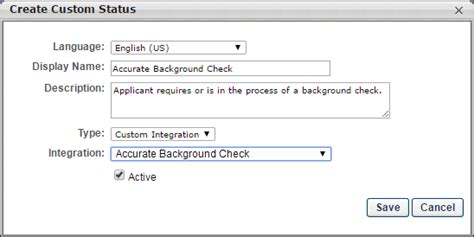 Accurate Background Check Create Custom Status