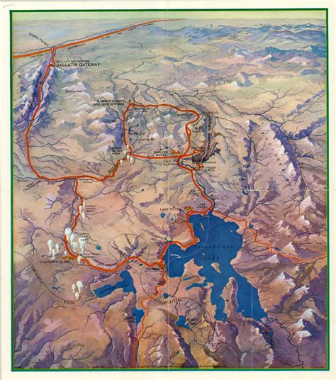 Yellowstone National Park Picture Map Curtis Wright Maps