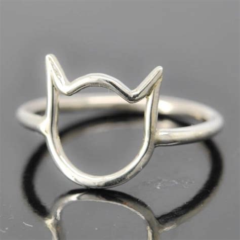 Cat Ring Cat Ear Ring Kitty Ring 925 Sterling Silver Ring Etsy In