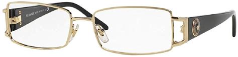 versace ve1163m 1252 52m pale gold rectangle eyeglasses for women free complimentary eyewear