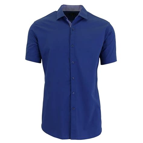 Gbh Mens Short Sleeve Dress Shirts Casual Slim Fit