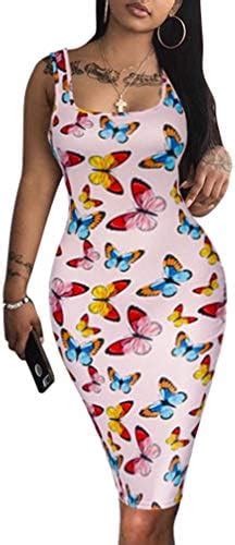 Lagshian Womens Sexy Bodycon Tank Dress Sleeveless Basic Midi Club Dresses