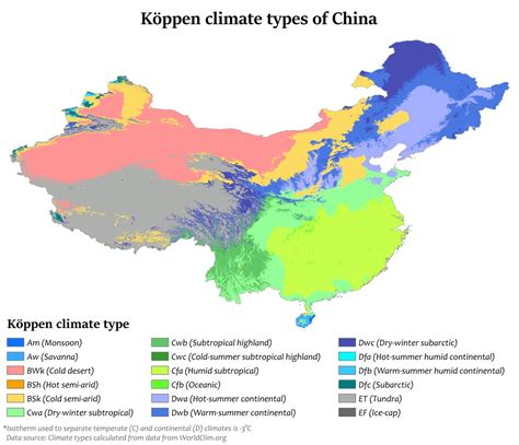 China Clima Mapa Mapa Climático De China Asia Oriental Asia