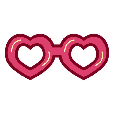 diseño png y svg de gafas corazón planas para camisetas