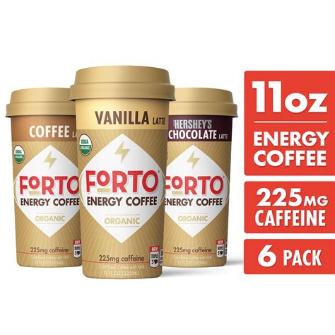 Forto Coffee Shots 225 Mg Caffeine Colombian Cold Brew Ready To