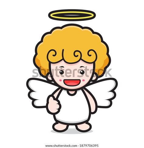 Cute Angel Cartoon Character Good Pose Stock Vector Royalty Free