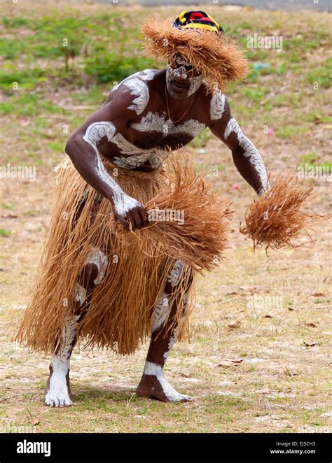 Kuto Iles Des Pins January 8th 2014 A Kanak Male Dancer During A Song