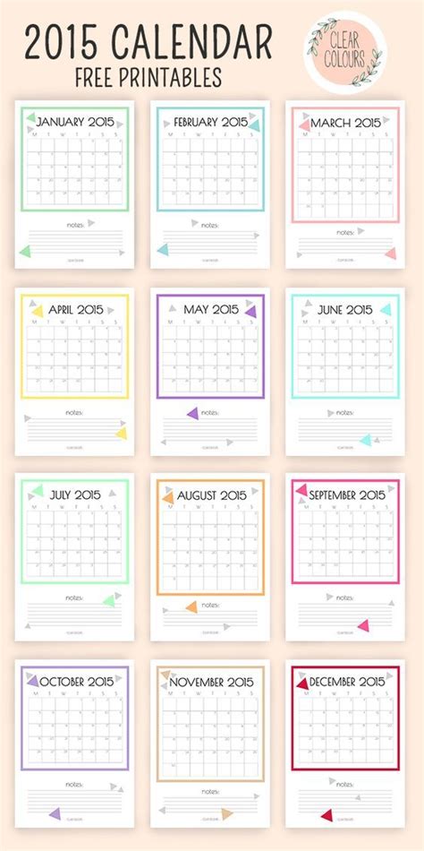 2015 Free Calendar Calendario 2015 Gratis Planner Calendario