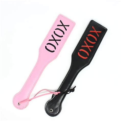 Adult Sex Game Whip Delicate Pu Leather Spanking Paddle Sex Toys Slave Flogger Black Pink