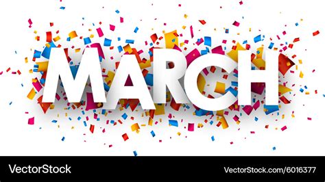 March Sign Royalty Free Vector Image Vectorstock