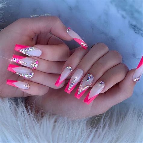 Stunning Coffin Nails With Diamonds Inspired Beauty