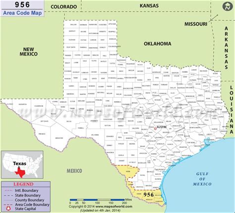 956 Area Code Map Where Is 956 Area Code In Texas