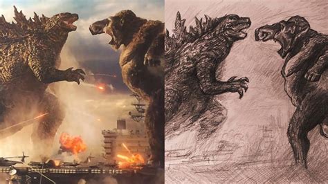 Godzilla Vs Kong Official Drawing How To Draw Youtube