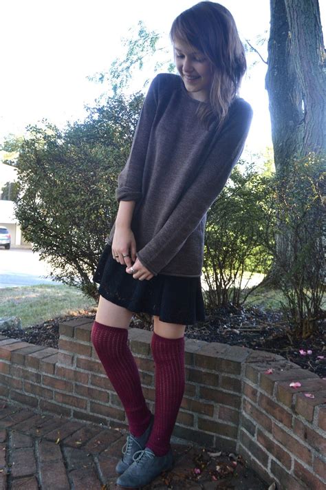 Dark Red Over The Knee Socks Cute Outfits With Leggings Thigh High