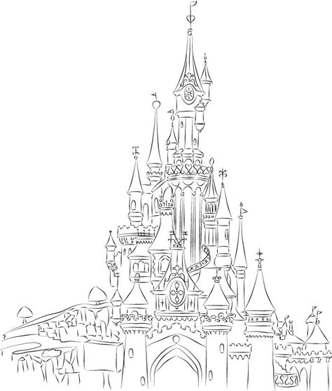 Disneyland Paris Castle Line Art By Champk On Deviantart Disney