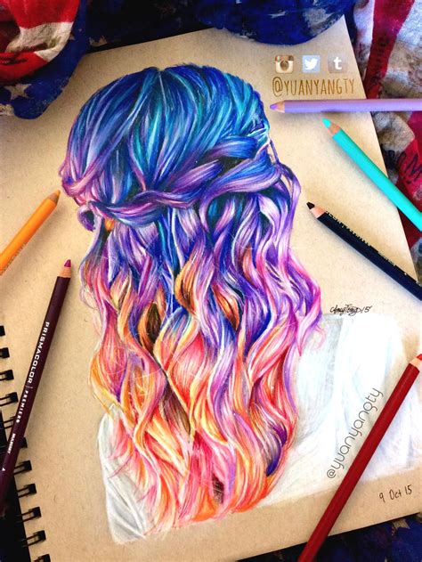 Hair Colored Pencil Drawing Post Color Pencil Drawing