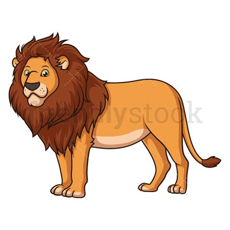 African Lion Cartoon Clipart Vector Friendlystock