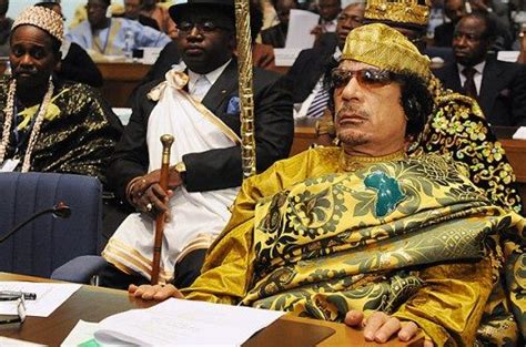 The Late Libyan Leader Muammar Gaddafi At A Summit Of The African Union